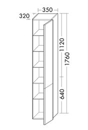 ����� ��������� Burgbad Iveo 350�1760�320 ������, 2 ������, �������, ��� ������� HSIH035RF2835G0161