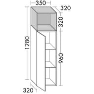 ����� ��������� Burgbad Yumo 350�1280�320, ����� �����, 1 ������, ������/����� ������ SFKK035LF3193
