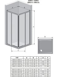 ������ �������� ������ RAVAK SUPERNOVA SRV2-80 S (790x1850) �������.�����, ������, �����+Transparent