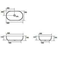 Раковина накладная Kerasan Nolita 534381 600х400х150 без перелива, цвет орех (Nocciola mat)