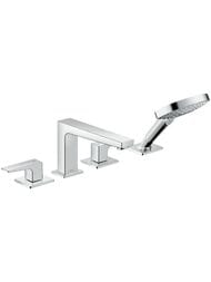 Смеситель Hansgrohe Metropol 32552000 на борт ванны на 4 отверстия, шланг 1,10м, выступ 210 мм, хро — миниатюра 1