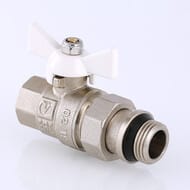 Кран с американкой 1/2"ВН VALTEC BASE белая бабочка, с доп. уплотнением, VT.227.NRW.04