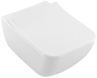 Унитаз подвесной Villeroy & Boch Venticello 4611RSR1 (375х560) без ободка + сиденье, Сeramicplus