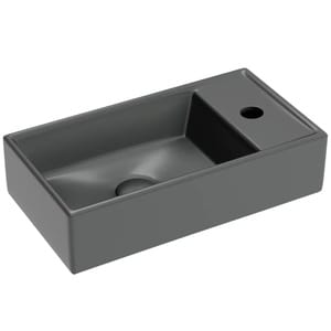 Раковина подвесная Ceramicanova Element 407х217х100 чаша слева, темный антрацит матовый CN6051LMDH
