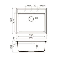 ����� Omoikiri DAISEN 60-PA (600�510�200) �������, ���������, ����-������� 4993618