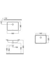 �������� ������������ ����� Hatria Bahia BH0500380010TU0 500�380�145 ��� ��������� ��� ����., �����