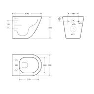 Унитаз подвесной BelBagno Sfera-R (490x370x360) безободковый, белый BB046CHR без сиденья