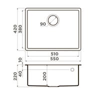����� Omoikiri TEDORI 54-U-BE (550�420�220) ����������� ������, ����������, ����-������ 4993989