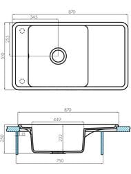 ����� ��������������� Aquaton ������ 87 (870�510�250) ��������� � ������, ���� 1A724832BS280