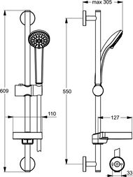 Ideal Standard IDEALRAIN   B9412AA  1 100,  600, , 1750