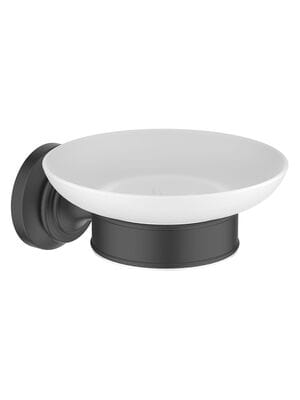 Мыльница Aquatek Классик AQ4503MB подвесная, стекло матовое, латунь, цвет: черный матовый