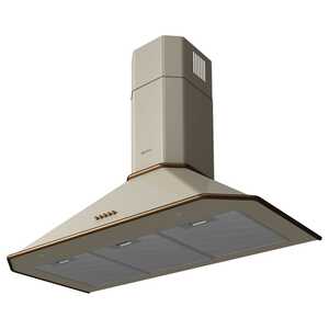 Вытяжка Korting KHC 9839 RB (898х450) 850 м3/ч, 190 Вт, слоновая кость/бронза