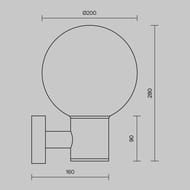 ��������� ���������� Maytoni Bold (����) O598WL-01B, E27�1 60�� IP 54, ������