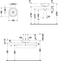 ������! �������� DURAVIT BAGNELLA 400�400�115 ��� �������� ��� ������, ������. ������, 0451400000