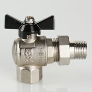 Кран угловой с американкой 3/4"ВН VALTEC PERFECT черная бабочка VT.328.N.05