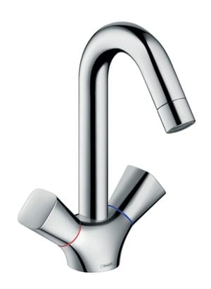 Смеситель Hansgrohe Logis 71221 для умывальника двухзахватный, без дон.клапана, поворот. излив 145мм