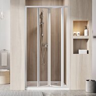 Душевая дверь RAVAK SUPERNOVA SDZ3-90 (870-910х1850) складная трехстворчатая, стекло, белый+Transp