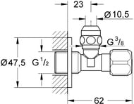 ������� ������� Grohe 2201700M 1/2"-3/8" ��� ����������� ����������, ����: ����