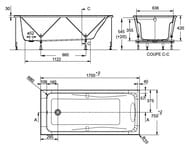 Ванна акриловая Jacob Delafon Odeon Up 170х75 (без ножек) E60491RU-00