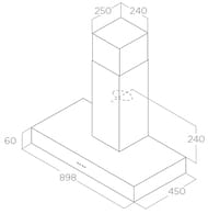 ������� ELICA Spot NG H6 IX/A/90 LED, 900�450 ��, 700 �3/�, 140 ��, ����.����� 55916389A
