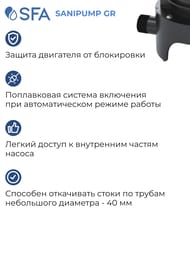 Погружной фекальный насос-измельчитель SFA SANIPUMP GR 382х265х265