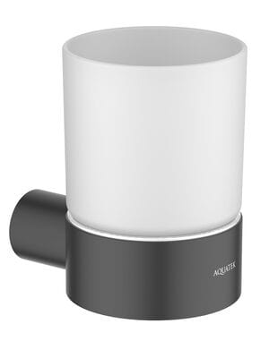 Стакан для зубных щеток Aquatek Лира AQ4404MB подвесной, стекло матовое, латунь, черный матовый