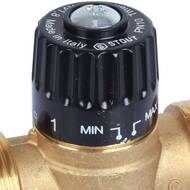 Термостатический смес. клапан STOUT для систем отопления и ГВС 1" НР 30-65°С KV 1,8 центр.смеш