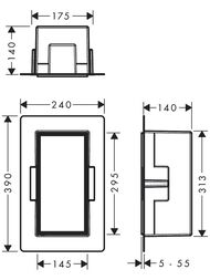 ����-���� Hansgrohe XtraStoris Rock 56088670 300�150�140 ����� ��� ��������� �������, ������� ������