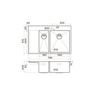 ����� Omoikiri AKISAME 78-2-GM-R (780�510�200) ������� ���� ������, ��������� ����� 4973102