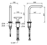 ��������� ��� �������� Fantini Sailing 67S1J107W �� 2 ���������, ��� �/�, Deep Black PVD