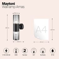 ��������� ���������� Maytoni Amas (����) O432WL-02GF, E27x2 IP 54, ������