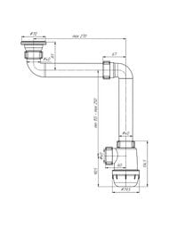 Сифон АНИ Пласт Грот 1.1/2"х40 смещенный нерж.вып A5000