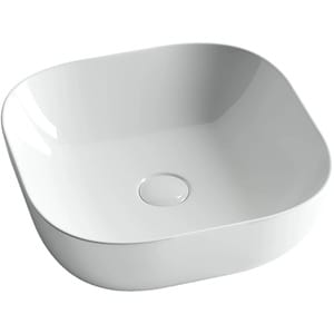 Раковина накладная Ceramicanova Element 425х425х145 квадратная, без перелива, цвет: белый CN6010