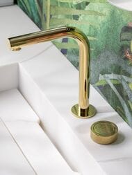 Смеситель Boheme Tech 158-G для раковины, на 2 отверстия, автоматический, золото