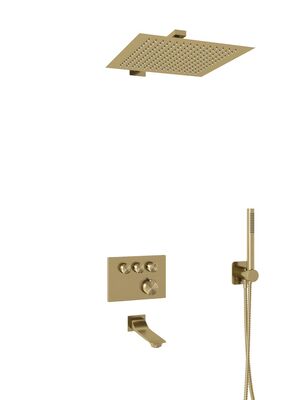 Душевая система WasserKRAFT Aisch A5558.180.198.285.194.286.174 Thermo с изливом, матовое золото