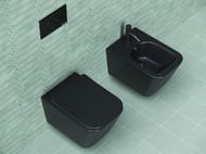 %Унитаз подвесной Ceramicanova Metric Rimless 510х345х340 безободковый,с сиденьем,черный мат.CN3007MB