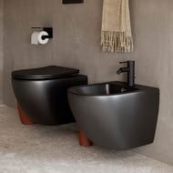 %Унитаз подвесной Ceramicanova Metropol 490х365х360 безободковый, сиденье микролифт, черный CN4002MB