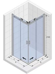 Уголок душевой RIHO BALTIC GE1001600 (800х800х2100) 2 раздвижных двери, хром/стекло прозрачное 8мм