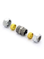Муфта Tiemme для медной трубы, 22х22мм обжим, хром, арт. 1130179 (1101C222200CZ )