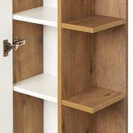 Шкаф-колонна AQUATON Сканди 1A253403SDZ90 400x230x1600 подвесная, зеркало, белый глянец/дуб рустика