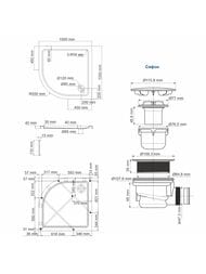 Душевой поддон WasserKRAFT Isen 1000х1000х175 акриловый, с сифоном, съемный экран, белый 26T23