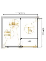 ������� ������ CEZARES STREAM (1175-1225x880-905x1950) AH-1-120/90-C-Cr ������ �����/����