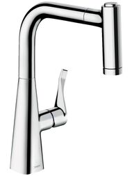 Смеситель Hansgrohe Metris M71 для кухни 220 мм, вытяжной душ, 2 типа струи, хром 73800000 — миниатюра 1