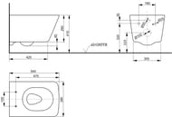 Унитаз подвесной TOTO SP Series (380x540x410) Tornado Flush, без сиденья CW532Y