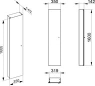 �������-���� Keuco Royal E-One 350�1600�142 �������.,1 ������,�������� ���������� ����. 44310171000