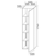 ����� ��������� Burgbad Badu 500�1760�320 ������, 1 ������, �����, �������  HSZC050RF3690T0000