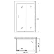 Душевой уголок Gemy Victoria S30191H-A70 (1000х700х1900) 1 дверь, профиль хром/стекло прозрачное