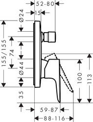 ��������� Hansgrohe Talis E 71474700 ��� ����� ������������, ������� �����, ����� �������