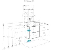 Тумба под раковину AQUATON Скай 50 1A238001SY010 472x404x480 подвес., 2 ящ., белый гл./серый кашемир