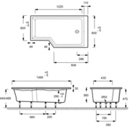 ����� ��������� Jacob Delafon Bain Douche Neo 150�80 ������ E6D119R-00